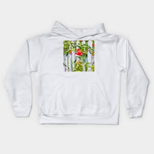 Flowers on a White Picket Fence Kids Hoodie